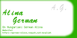 alina german business card